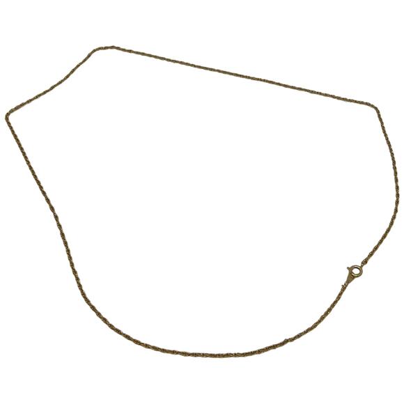 Delicate Gold Tone Chain Necklace Simple Minimalist Rope Twist Long 24 inch - Picture 3 of 12